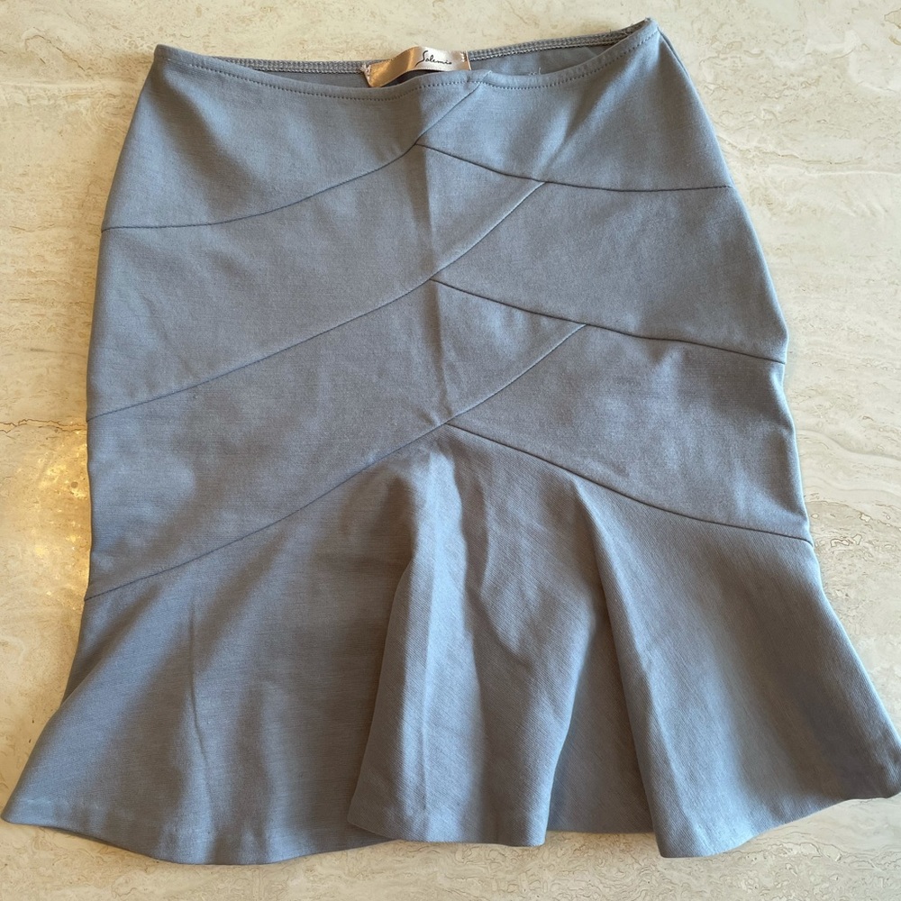 Gray elastic mini skirt